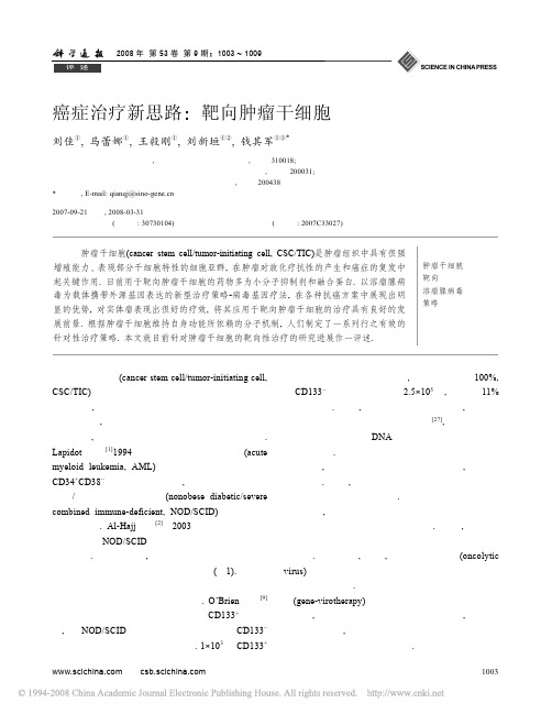 癌症治疗新思路：靶向肿瘤干细胞