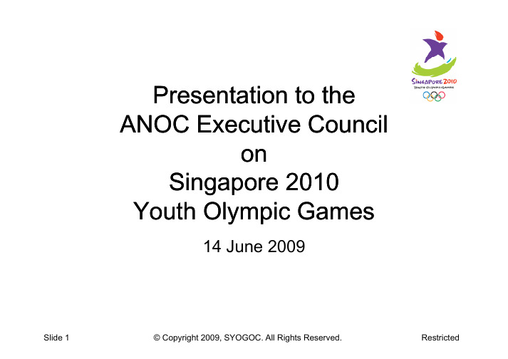 Presentation of 1st Youth Olympic Games Singapore 2010