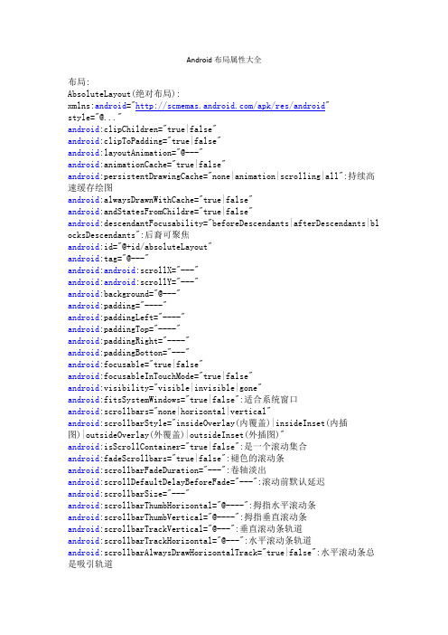 Android布局属性大全