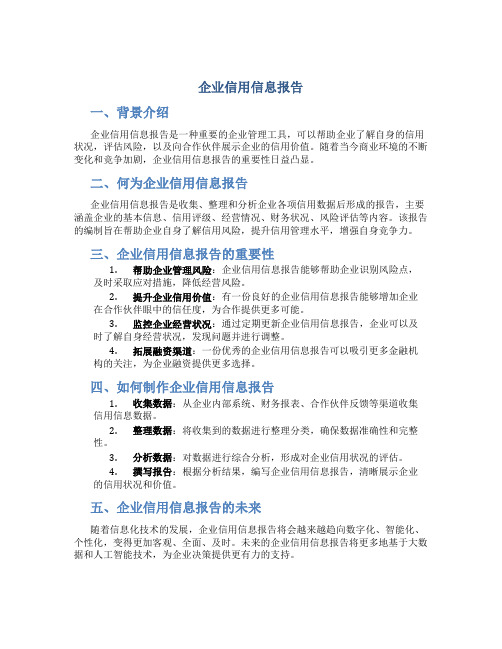 企业信用信息报告