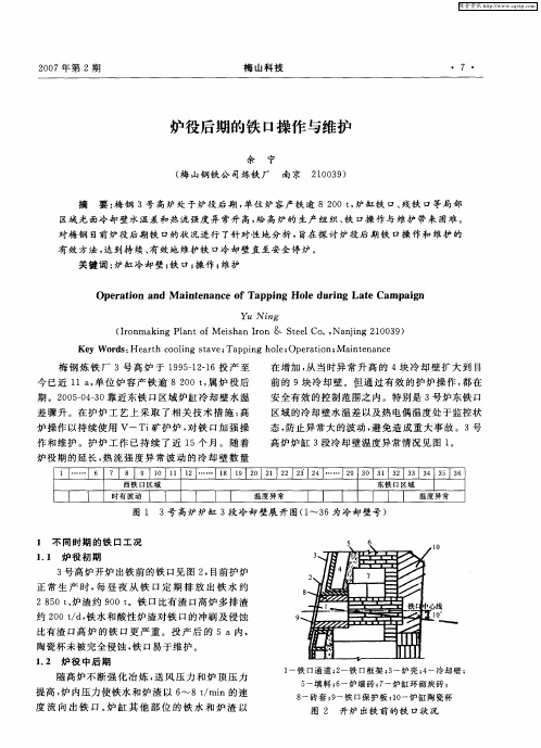 炉役后期的铁口操作与维护