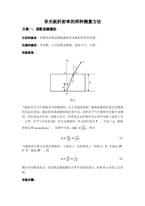 导光板折射率的两种测量方法