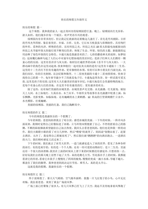 快乐的寒假五年级作文