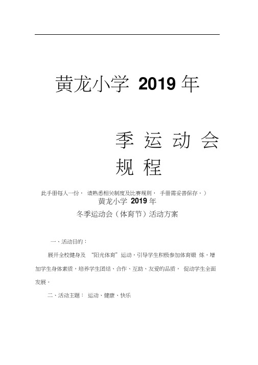 2019冬运会方案