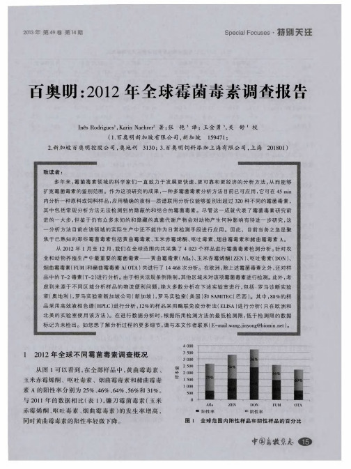 百奥明：2012年全球霉菌毒素调查报告