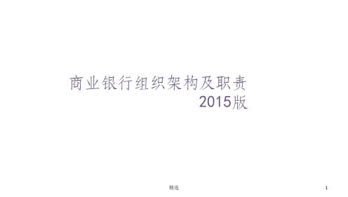 商业银行组织架构及分行支行组织架构2015