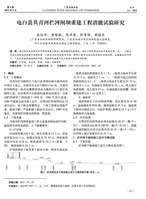 电白县共青河拦河闸坝重建工程消能试验研究