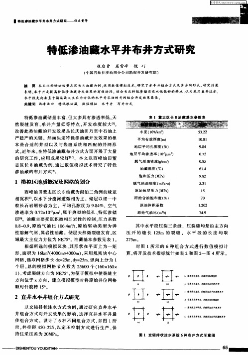 特低渗油藏水平井布井方式研究