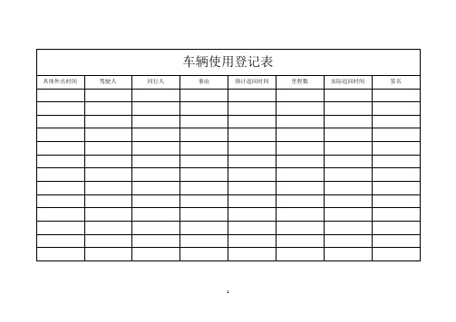 车辆外出登记表