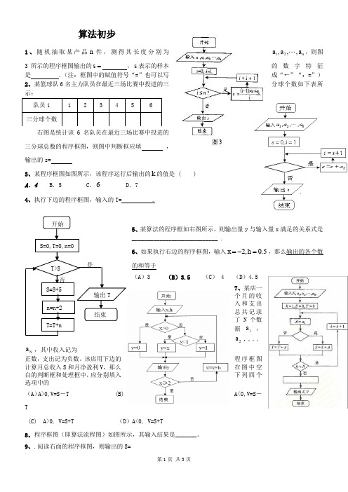 高考数学程序框图