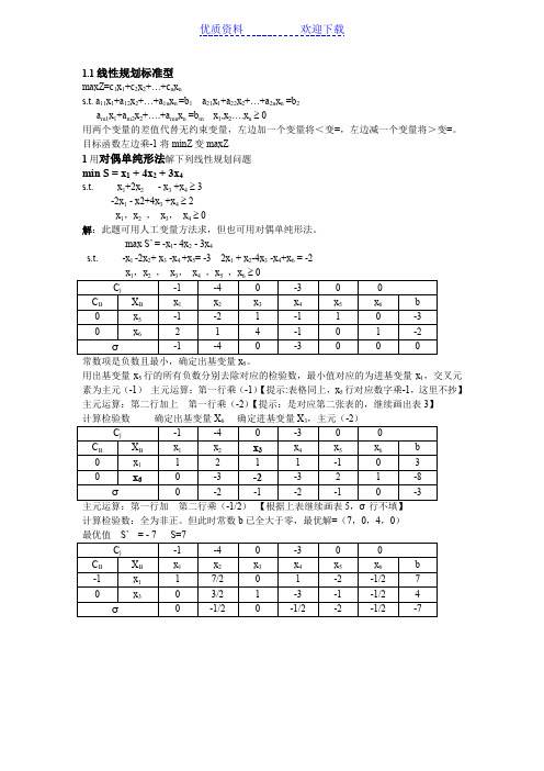 运筹学课件例题集锦