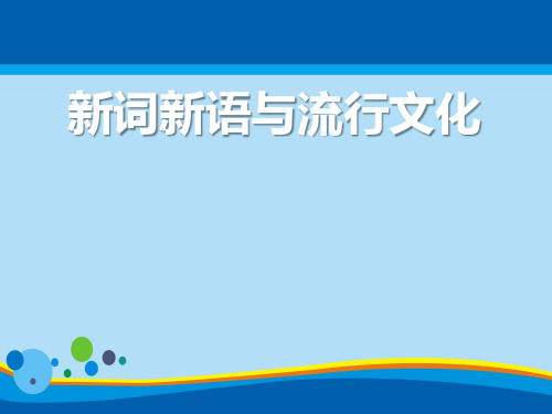 《新词新语与流行文化》PPT课件【精选推荐课件】