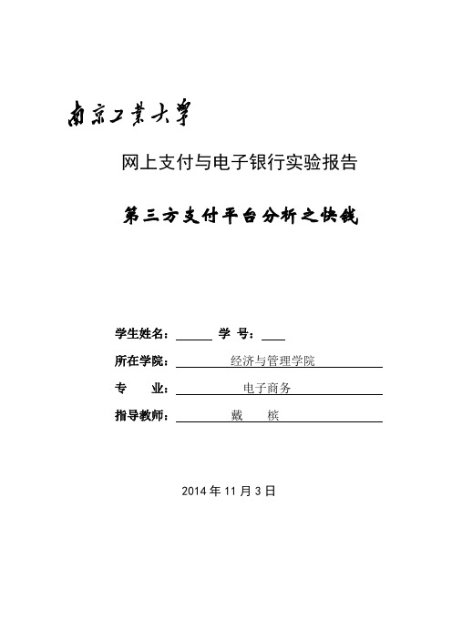 第三方支付平台分析实验报告