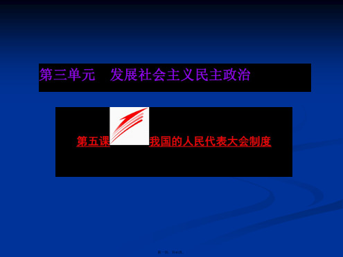 三维设计高中政治必修课件第三单元发展社会主义民主政治第五课我国的人民代表大会制度