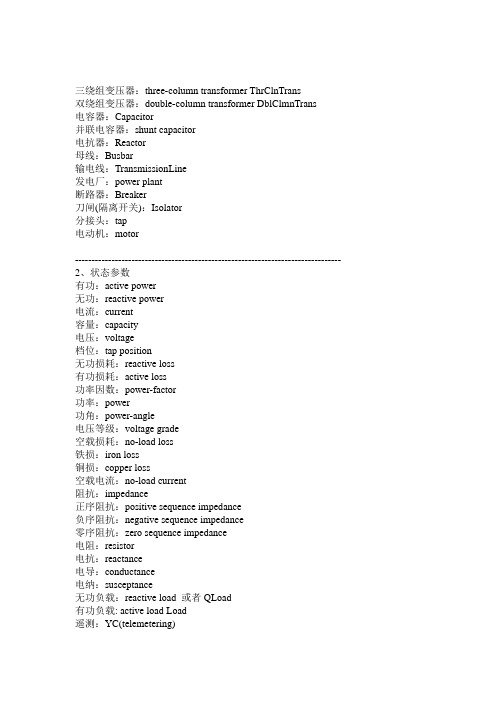 电气英语专业术语