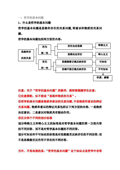 [高三政治]高考一轮复习人教版必修四第2课第1框哲学的基本问题教案.doc