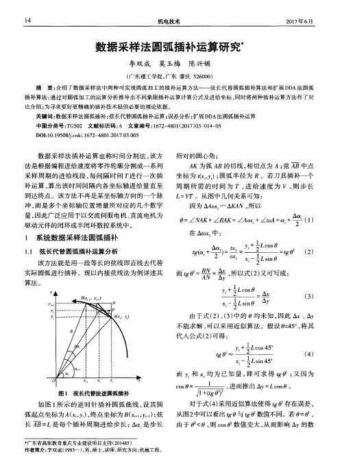 数据采样法圆弧插补运算研究