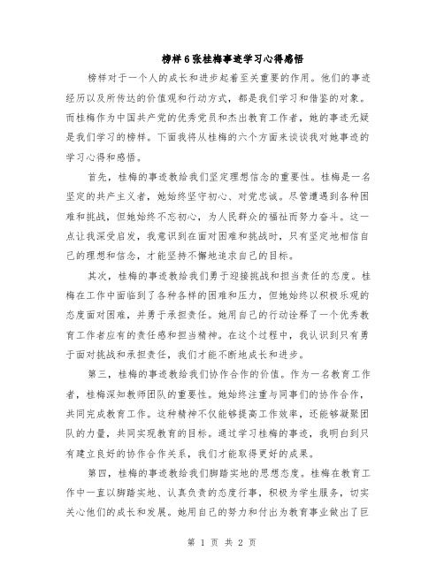 榜样6张桂梅事迹学习心得感悟