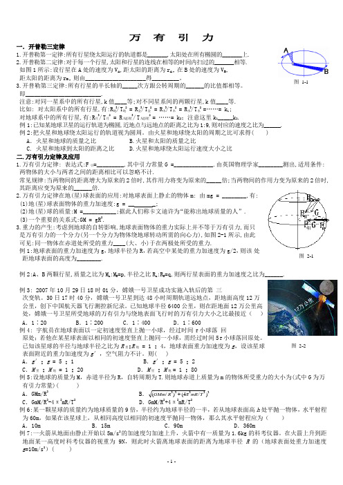 万有引力经典例题全