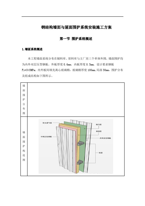 钢结构墙面与屋面围护系统安装施工方案