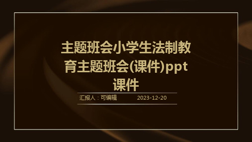 主题班会小学生法制教育主题班会(课件)PPT课件