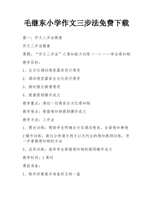 毛继东小学作文三步法免费下载