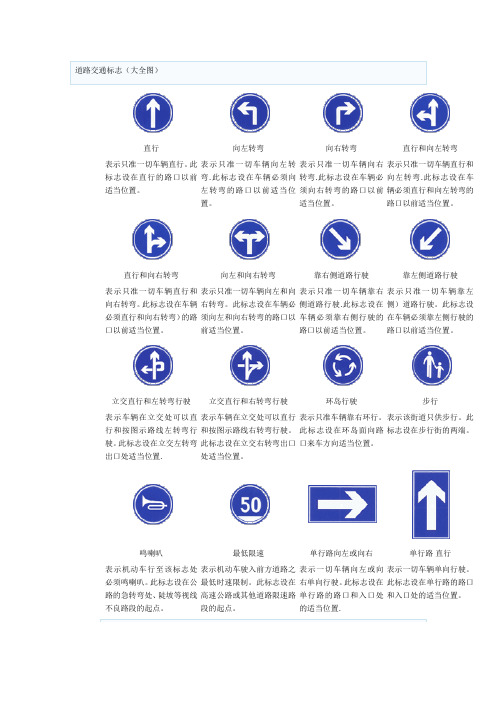 道路交通标志(大全图)-马路标字