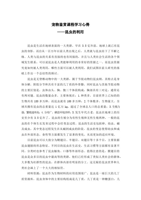 宠物鉴赏课程学习心得