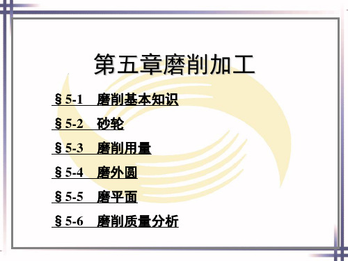 机床加工工艺学第四版教学课件第五章磨削