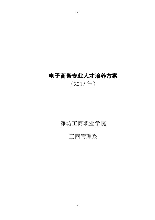 2017电子商务人才培养方案