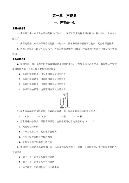 第一章 声现象 课课练