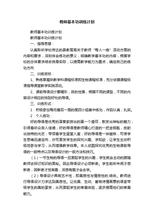 教师基本功训练计划