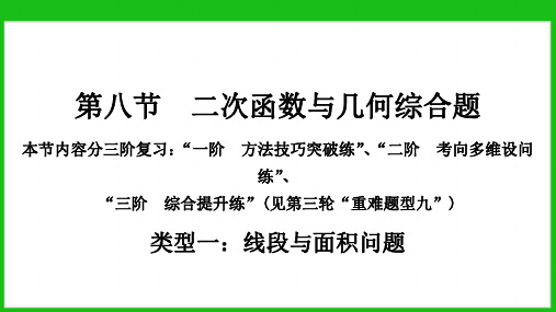  2024年四川省巴中中学中考数学第一轮复习课件：二次函数与几何综合题   类型一：线段与面积问题