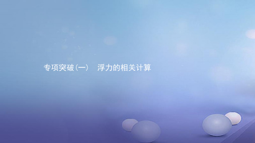 安徽省年中考物理 考前专项突破(一)浮力的相关计算课件