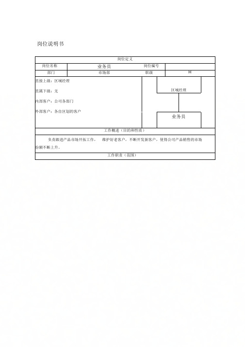 业务员岗位说明书