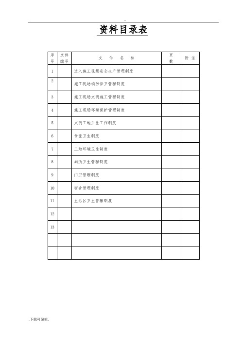 文明施工各项管理系统规章制度