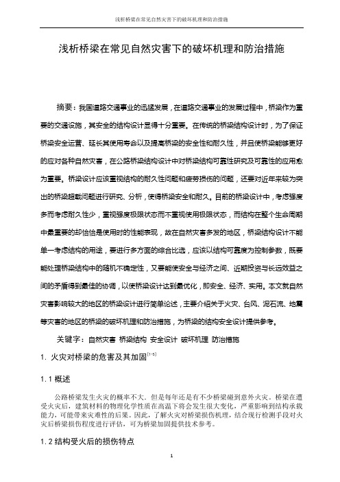 浅析桥梁在常见自然灾害下的破坏机理和防治措施