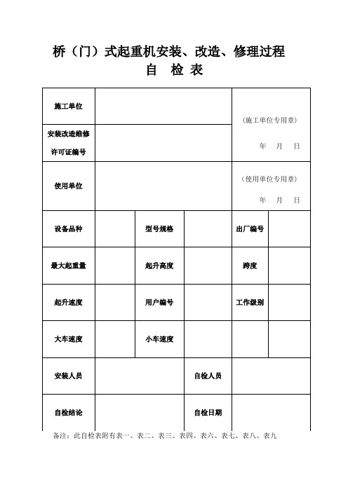 桥(门)式起重机安装自检