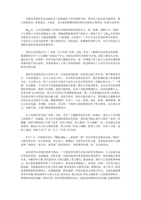 形势任务教育心得体会 形势任务教育活动总结