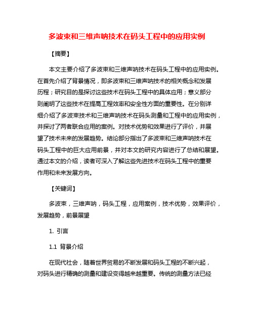 多波束和三维声呐技术在码头工程中的应用实例