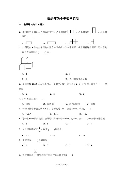 梅老师的小学数学 5下 模拟题