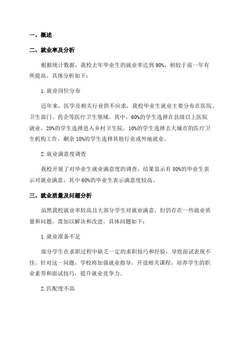 河南医学高等专科学校就业质量年度报告