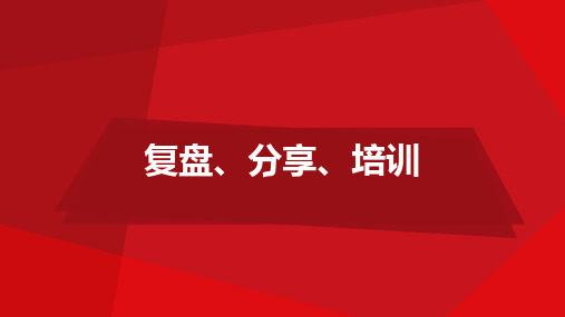 复盘分享培训方法论汇总