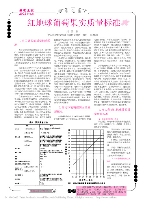 葡萄果实质量标准