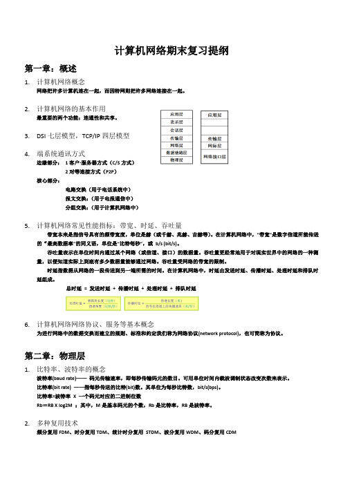 计算机网络期末复习提纲