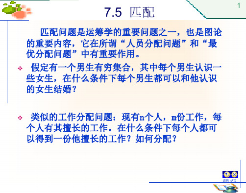 离散数学--第7章 图论-5(匹配)