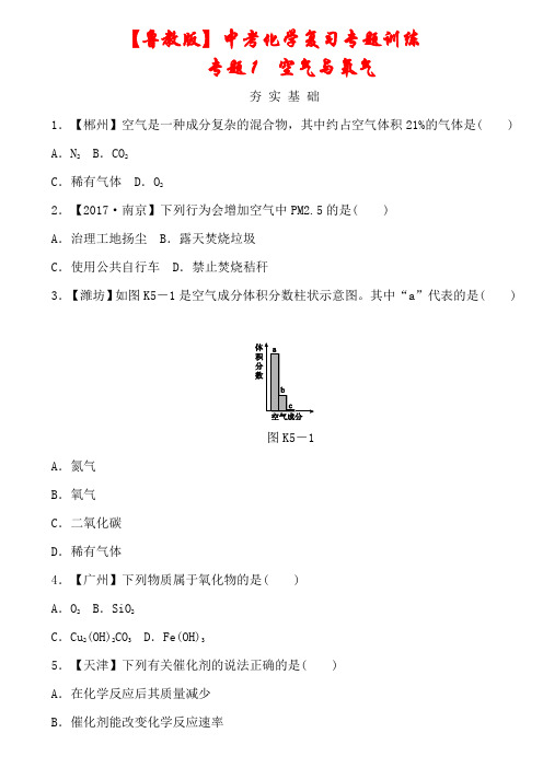 【鲁教版】2021中考化学复习专题《空气与氧气》(含答案)