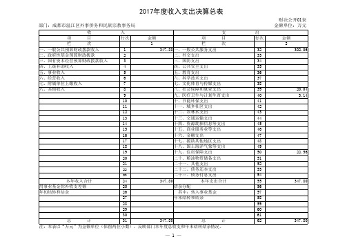 2017年度收入支出决算总表