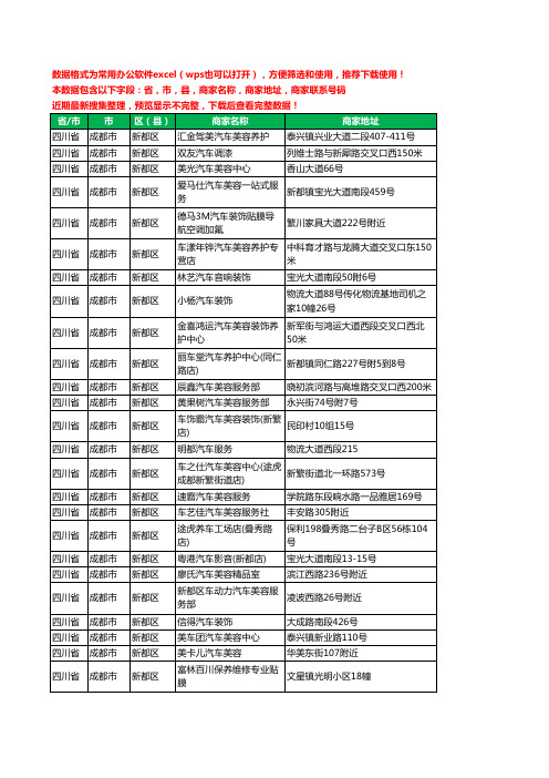 2020新版四川省成都市新都区汽车美容工商企业公司商家名录名单联系电话号码地址大全255家