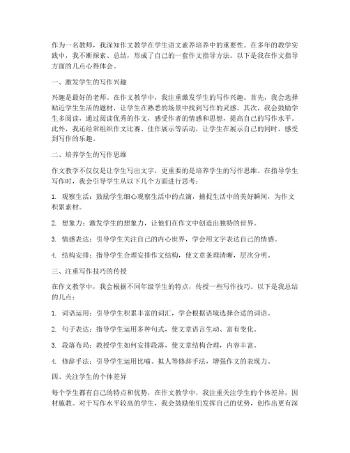 教师作文指导心得体会